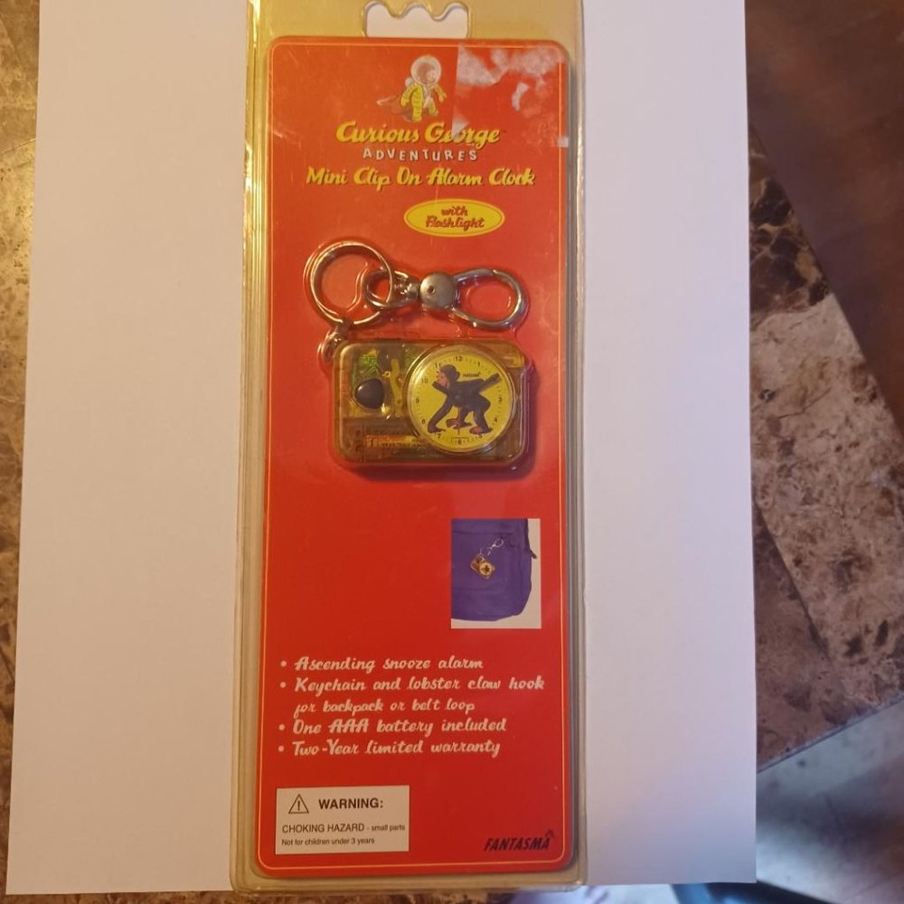 Curious George Adventures Mini Clip On Alarm Clock